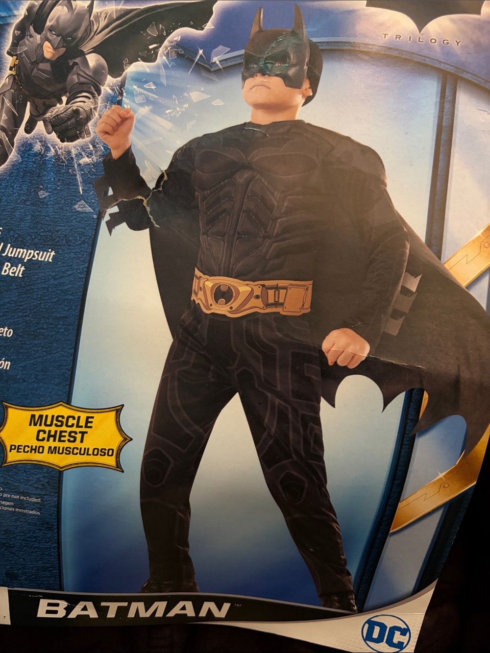 Batman Black Padded Muscle Kids One-Piece Costume 🎃👻 NWT